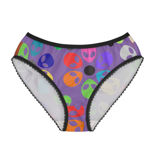 Colorful Alien Flower Womens Briefs Fun Underwear Unique Lingerie Set Gift for Her Festival Fashion Comfortable Panties Alien Rainbow Flowers Light Purple