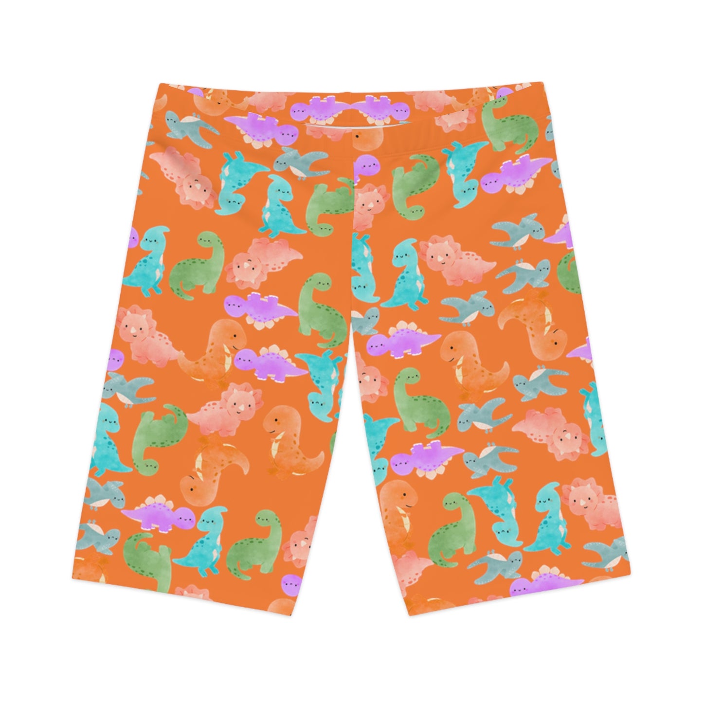 Womens Bike Shorts  Rainbow Dinos Crusta