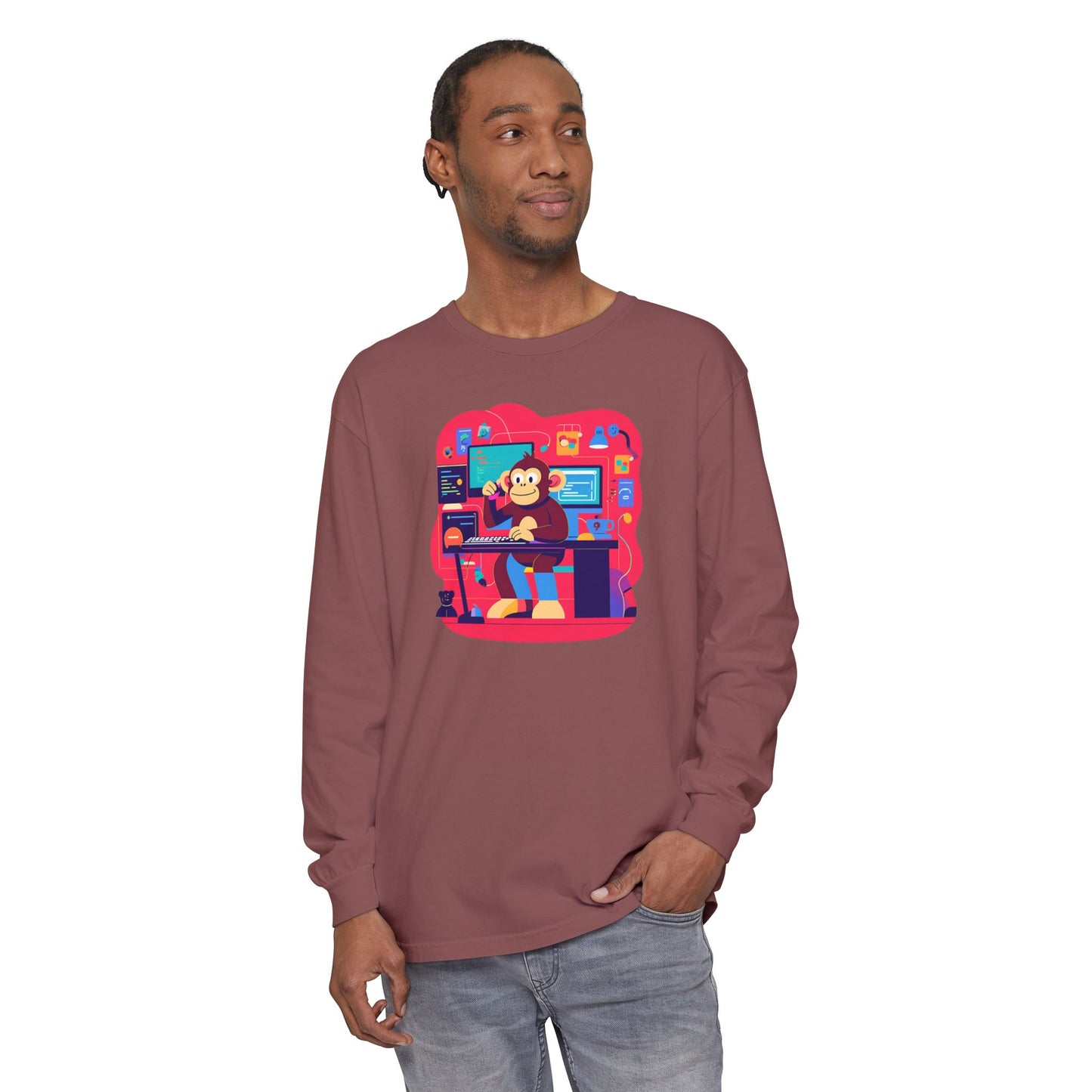Unisex Garment-dyed Long Sleeve T-Shirt
