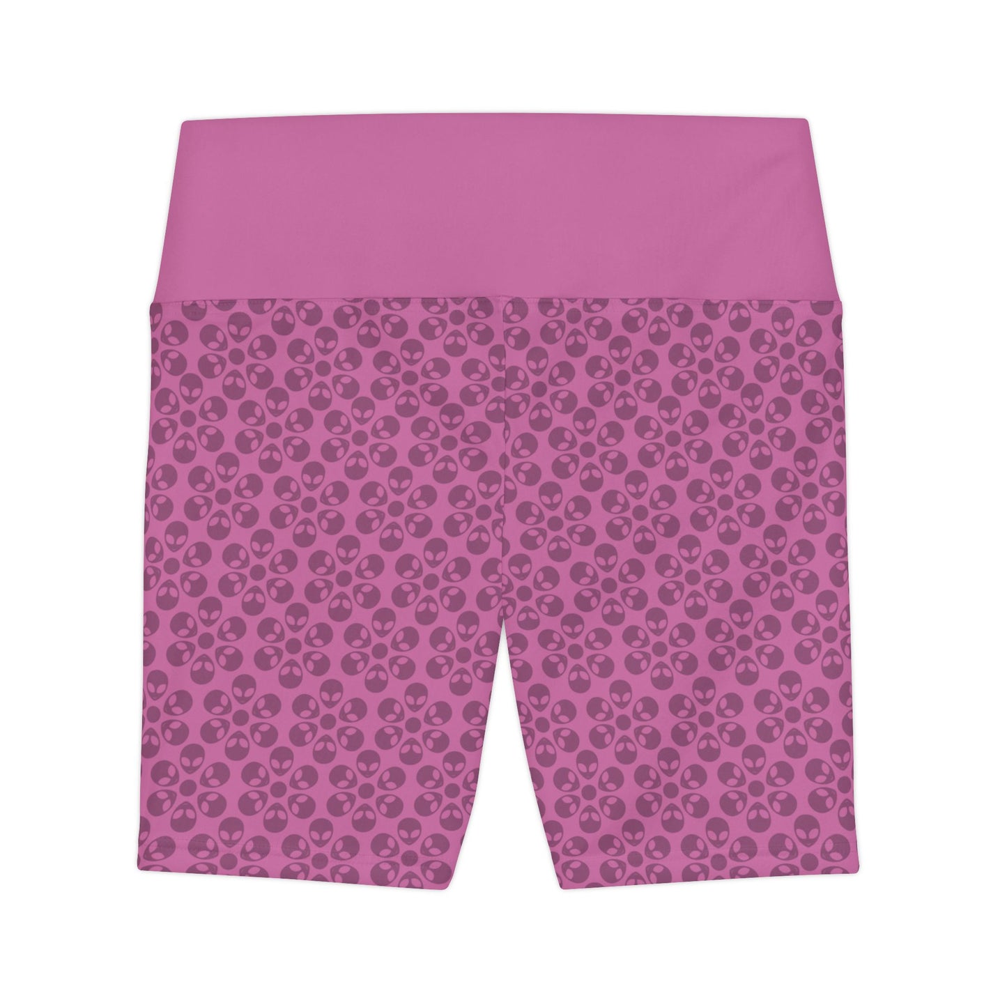 Womens Workout Shorts  Alien Flowers Light Pink