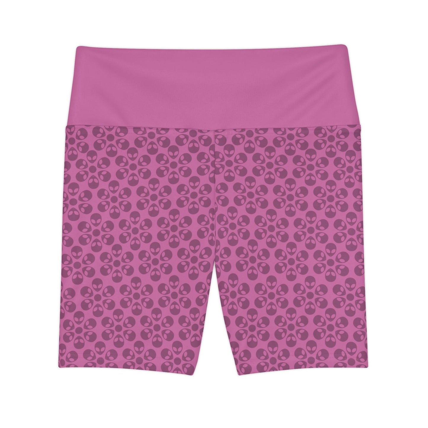 Womens Workout Shorts  Alien Flowers Light Pink
