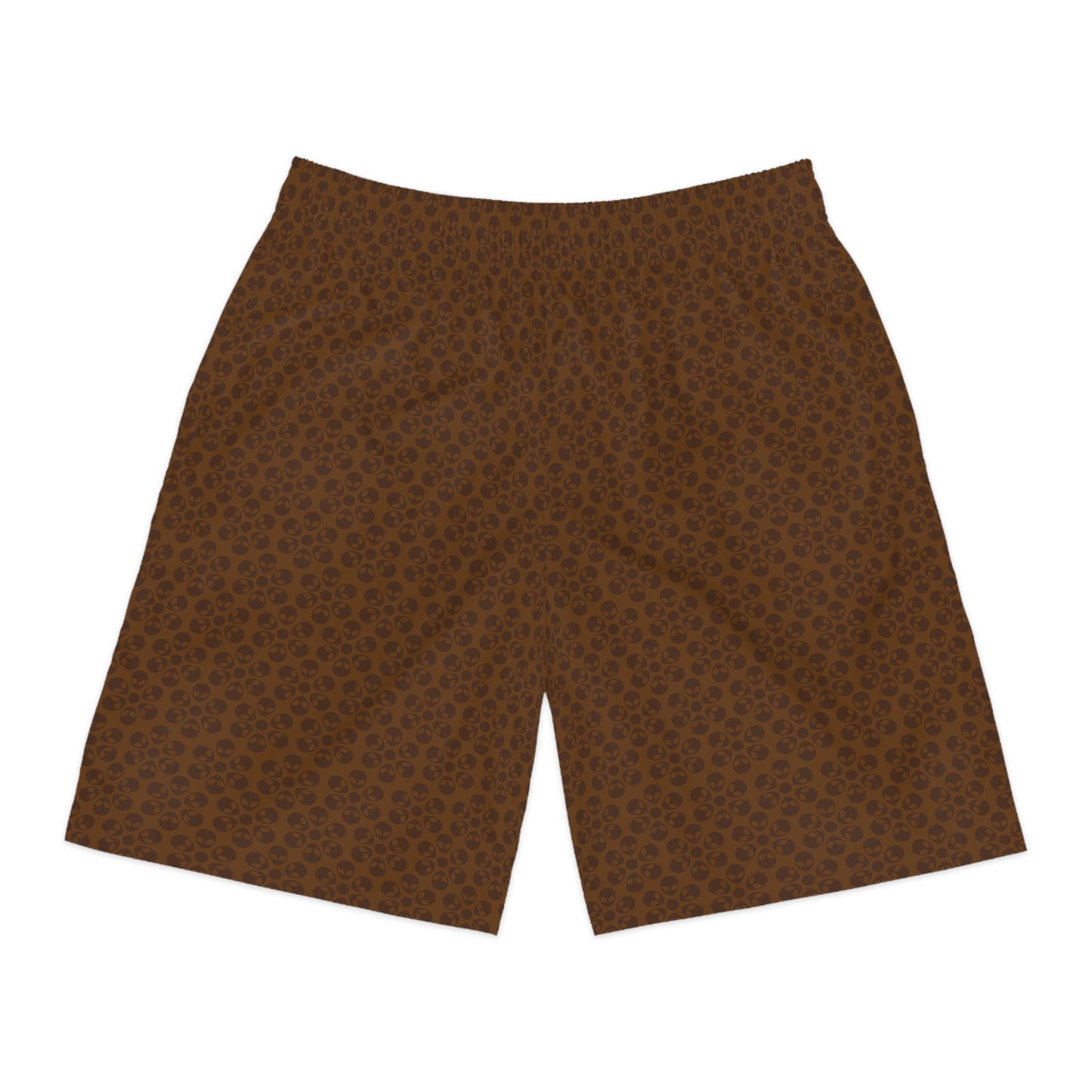 Mens Jogger Shorts  Alien Flowers Brown