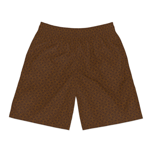 Mens Jogger Shorts  Alien Flowers Brown