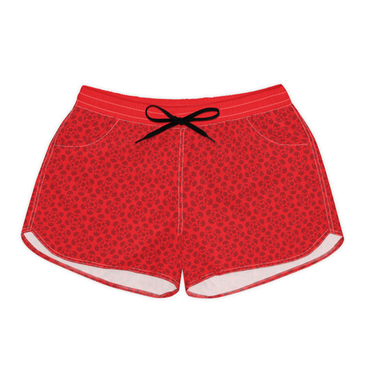 Casual Alien Print Shorts for Women Fashionable Summer Loungewear Perfect for Lounging Yoga Beach Summer Vacations Gifts Alien Flowers Red