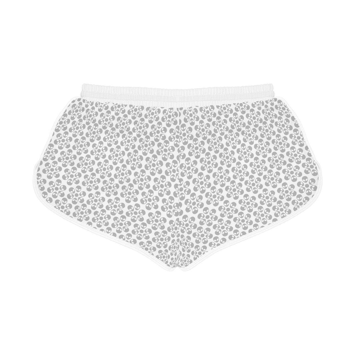 Womens Relaxed Shorts  Alien Flowers White