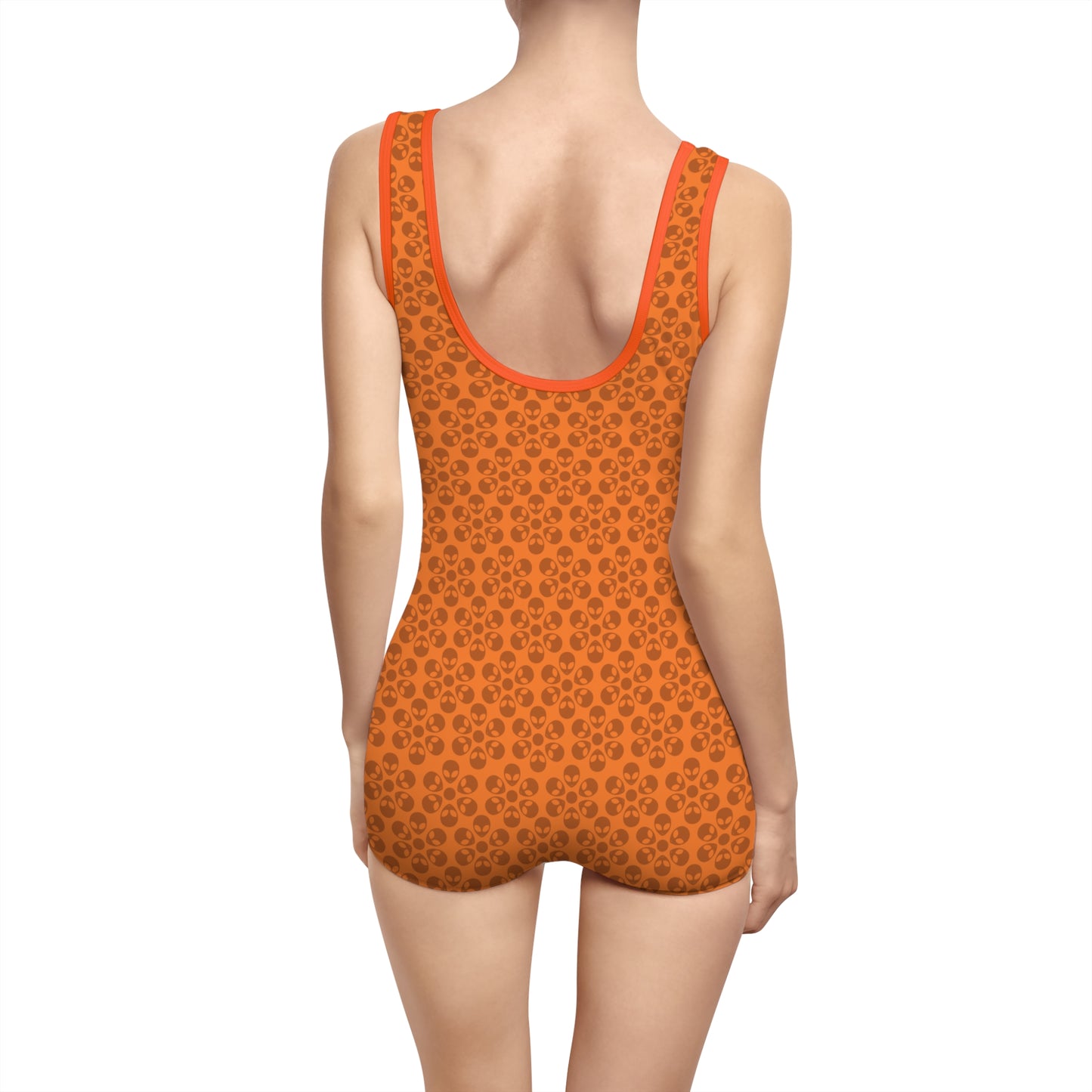 Womens Vintage Swimsuit  Alien Flowers Crusta