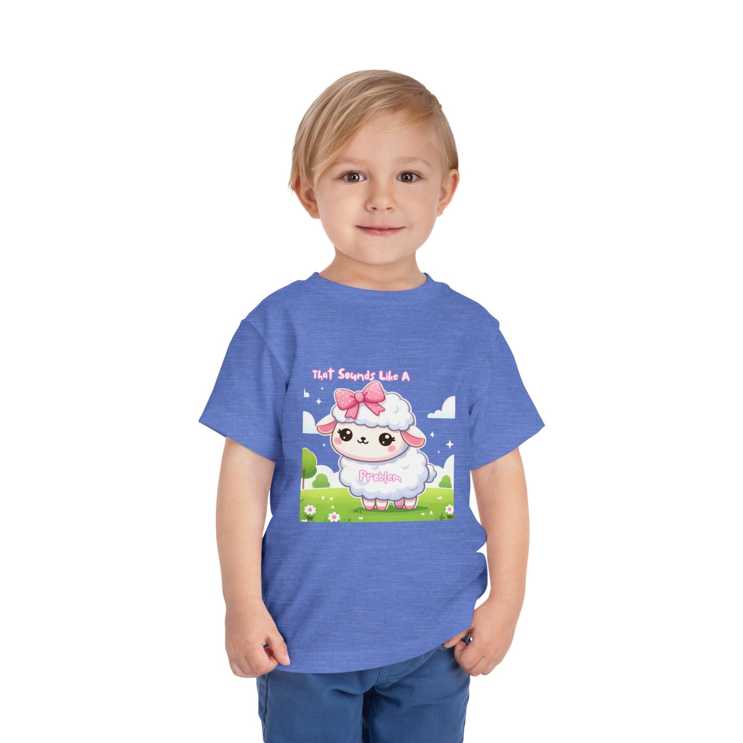 Cute Toddler Short Sleeve Tee - 'Tied Softly Like A Pretty Lamb' Design