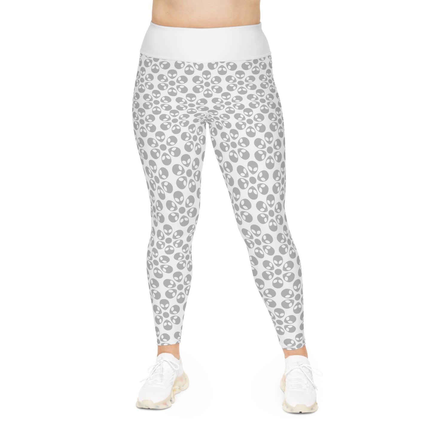 Plus Size Leggings  Alien Flowers Light Pink