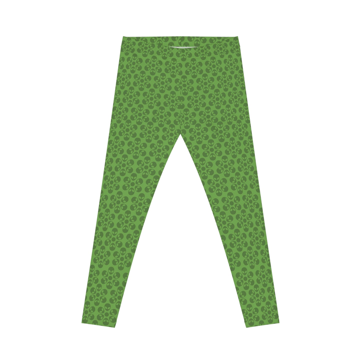 Chic Floral Leggings  Trendy Loungewear for Women Fitness Pants Yoga Wear Stylish Outfits Everyday Comfort Alien Flowers Green