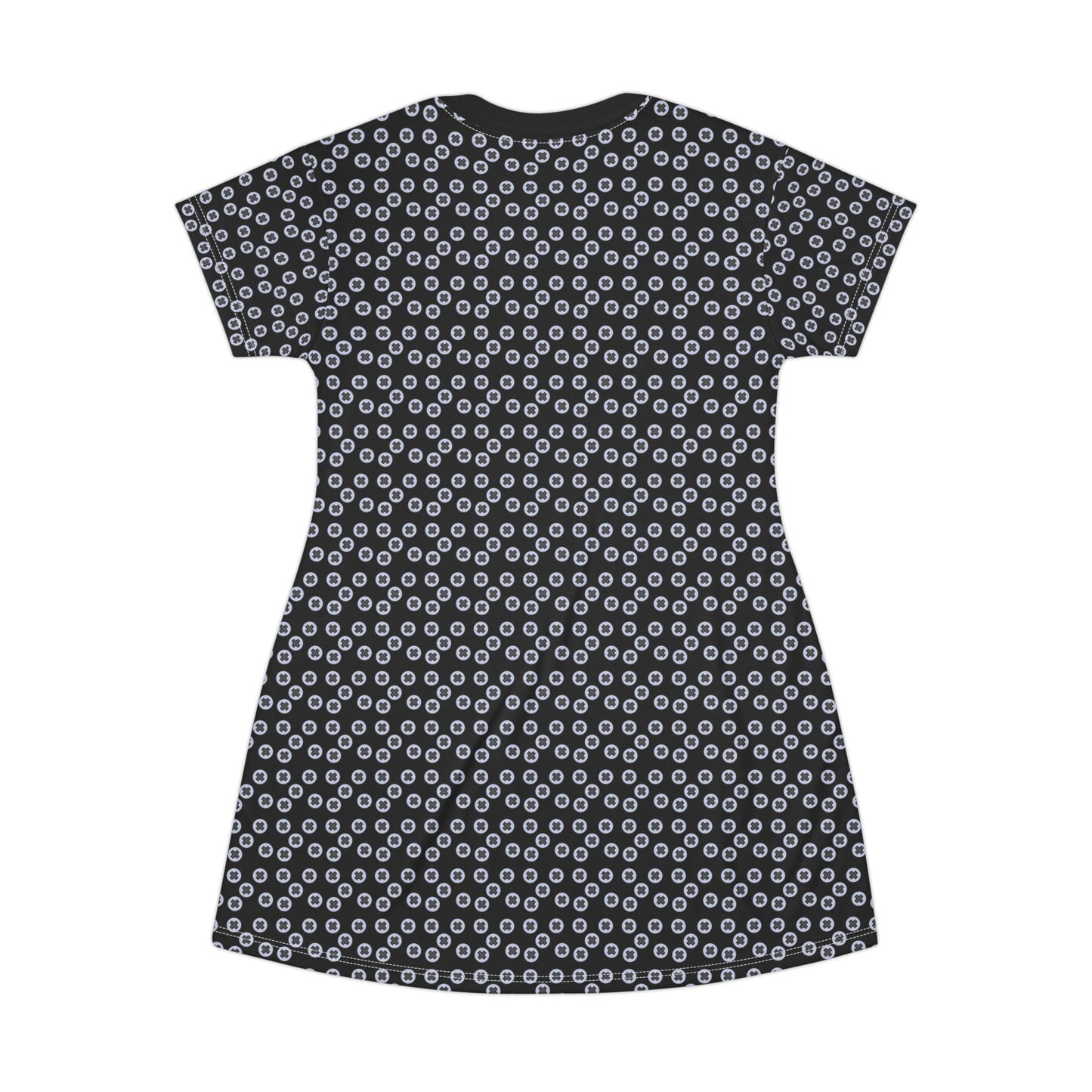 Stylish Floral T-Shirt Dress, Casual Summer Dress, Vintage-Inspired Outfit, Everyday Wear, Perfect for Gift Giving - Black