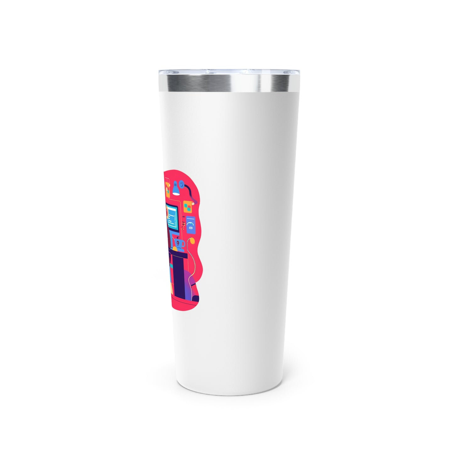 Cute Monkey Gamer Tumbler, 22oz Copper Insulated Drinkware, Perfect for Work & Play, Birthday Gift, Travel Mug, Fun Desk Accessory