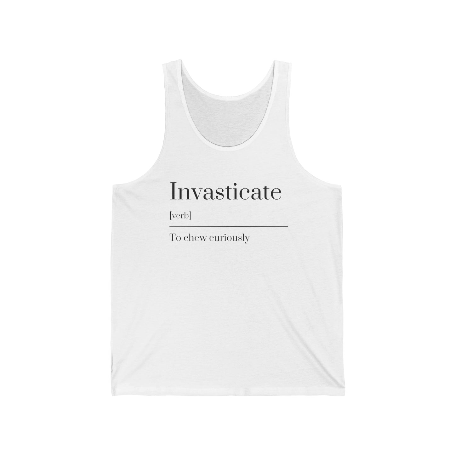 Invasticate Unisex Jersey Tank - Relaxed Fit, Everyday Wear, Gift for Friends, Summer Vibes, Motivational Apparel