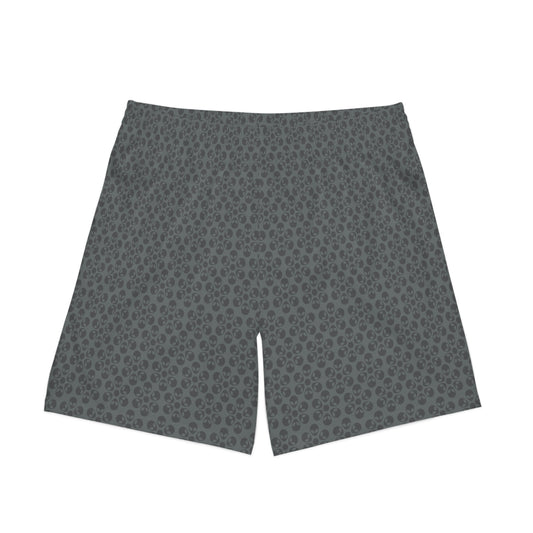 Mens Elastic Beach Shorts  Alien Flowers Dark Grey
