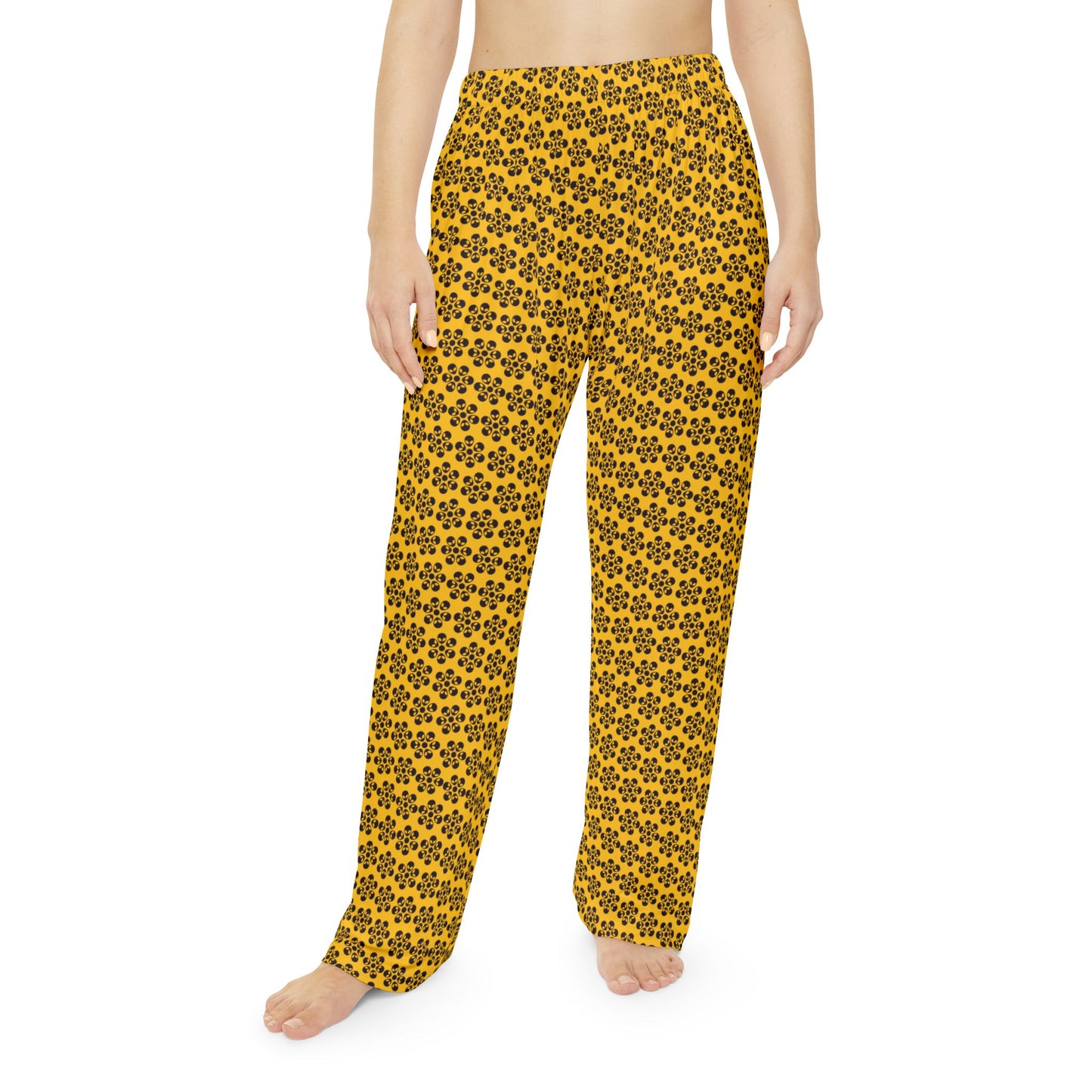 Alien Floral Pajama Bottoms - Yellow