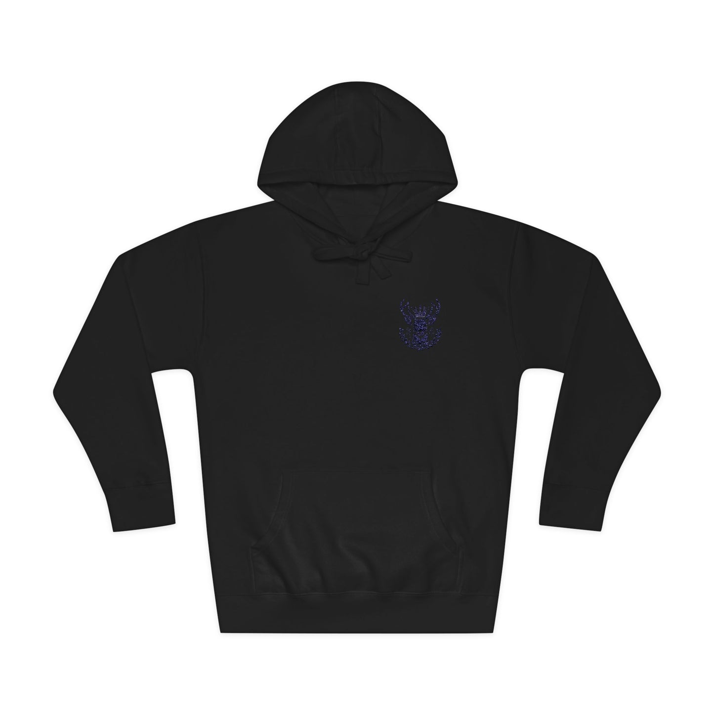 Cozy Unisex Fleece Hoodie with Deer Emblem - Oh Deer Lord
