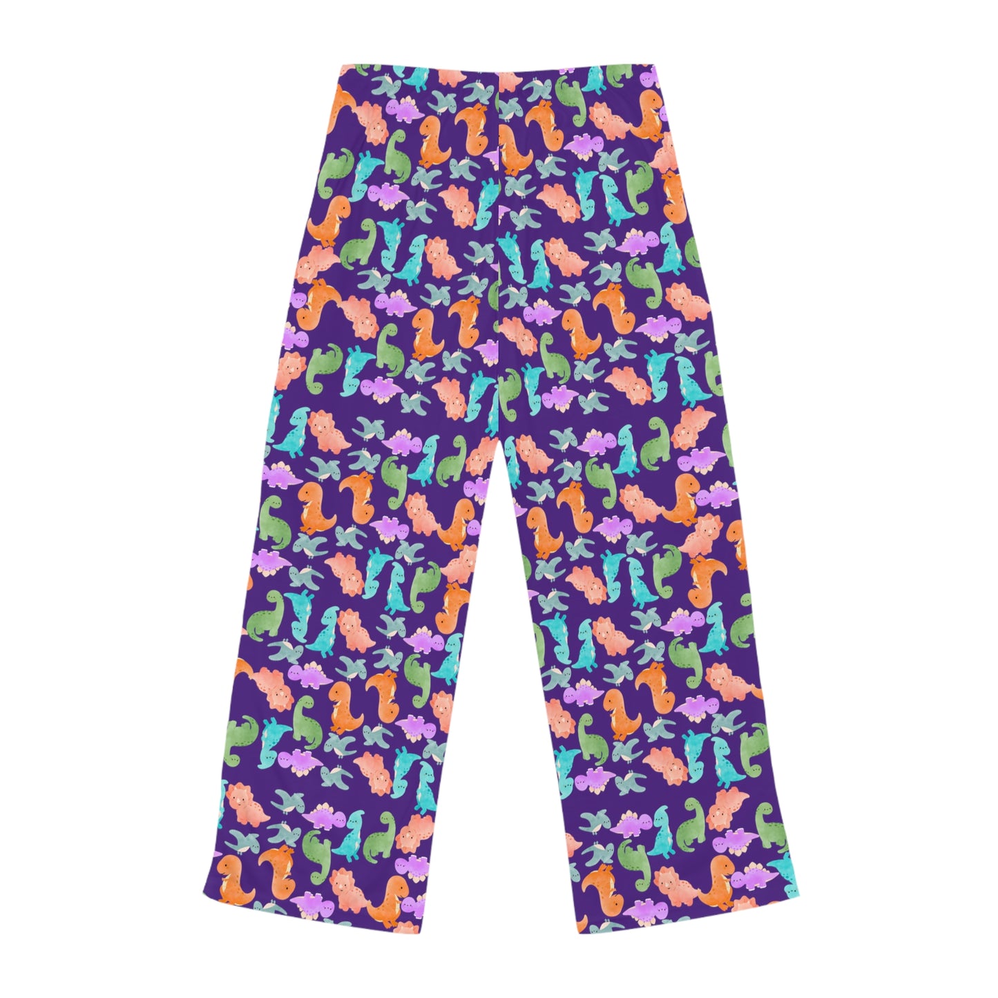 Dino Pattern Womens Pajama Pants Cozy Sleepwear Fun Lounge Pants Perfect Gift for Sleepovers Summer Vibes Beach Lovers Rainbow Dinos Purple
