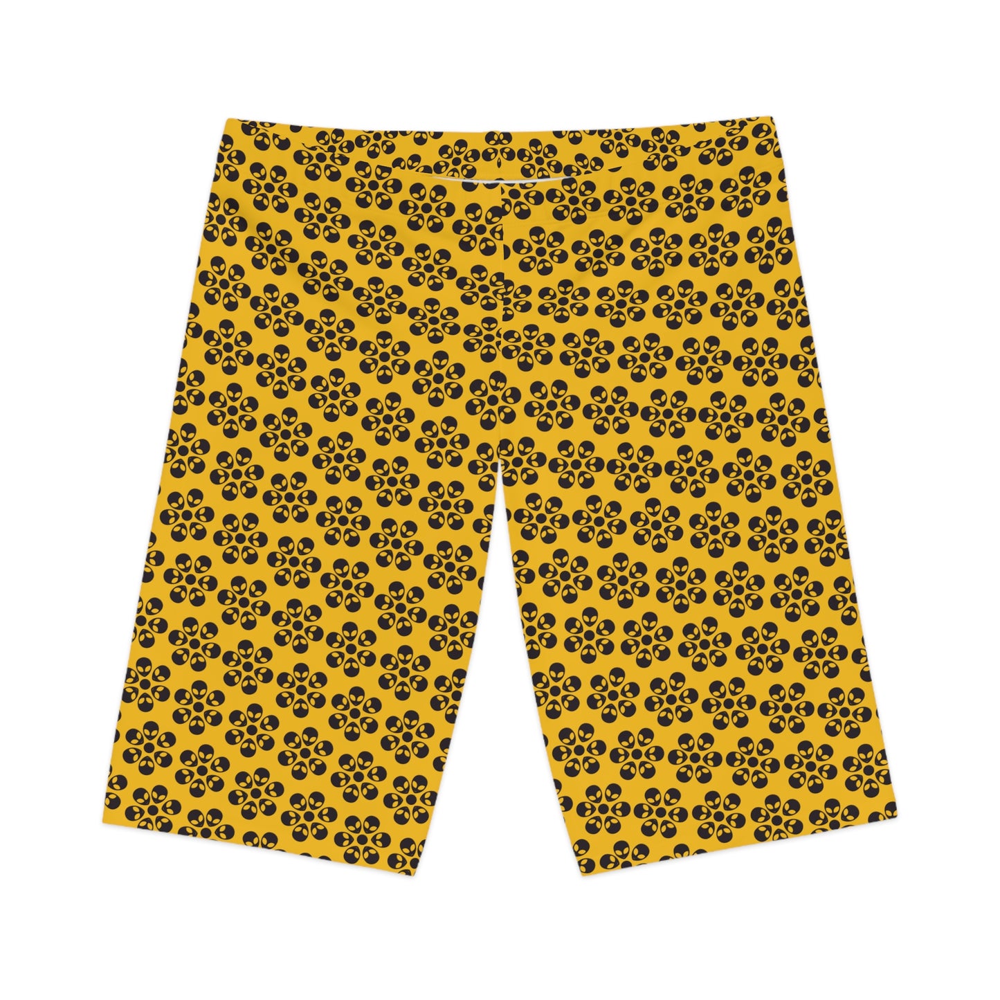 Alien Floral Bike Shorts - Yellow