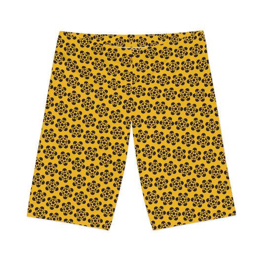 Alien Floral Bike Shorts - Yellow