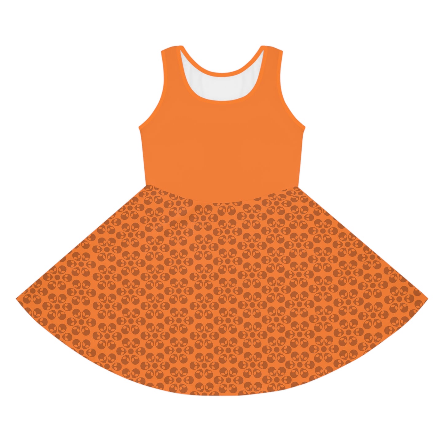 Girls Floral Sleeveless Sundress Cute Summer Dress Kids Fashion Birthday Outfit Playful Floral Pattern Spring Dress Alien Flowers Crusta