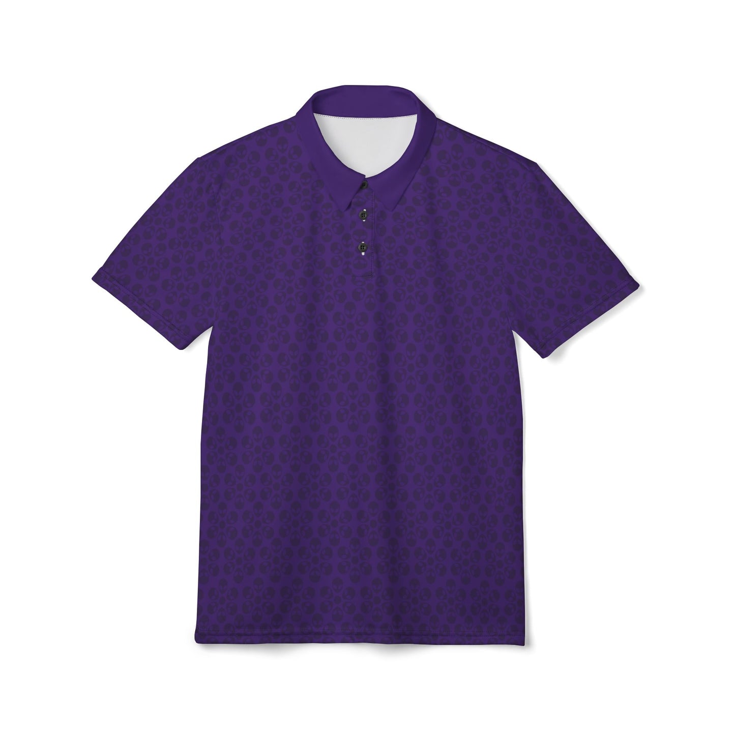 Stylish Unisex Polo Shirt  Modern Floral Design Casual Wear Gift for Him/Her Summer Outfit Personalized Style Alien Flowers Purple