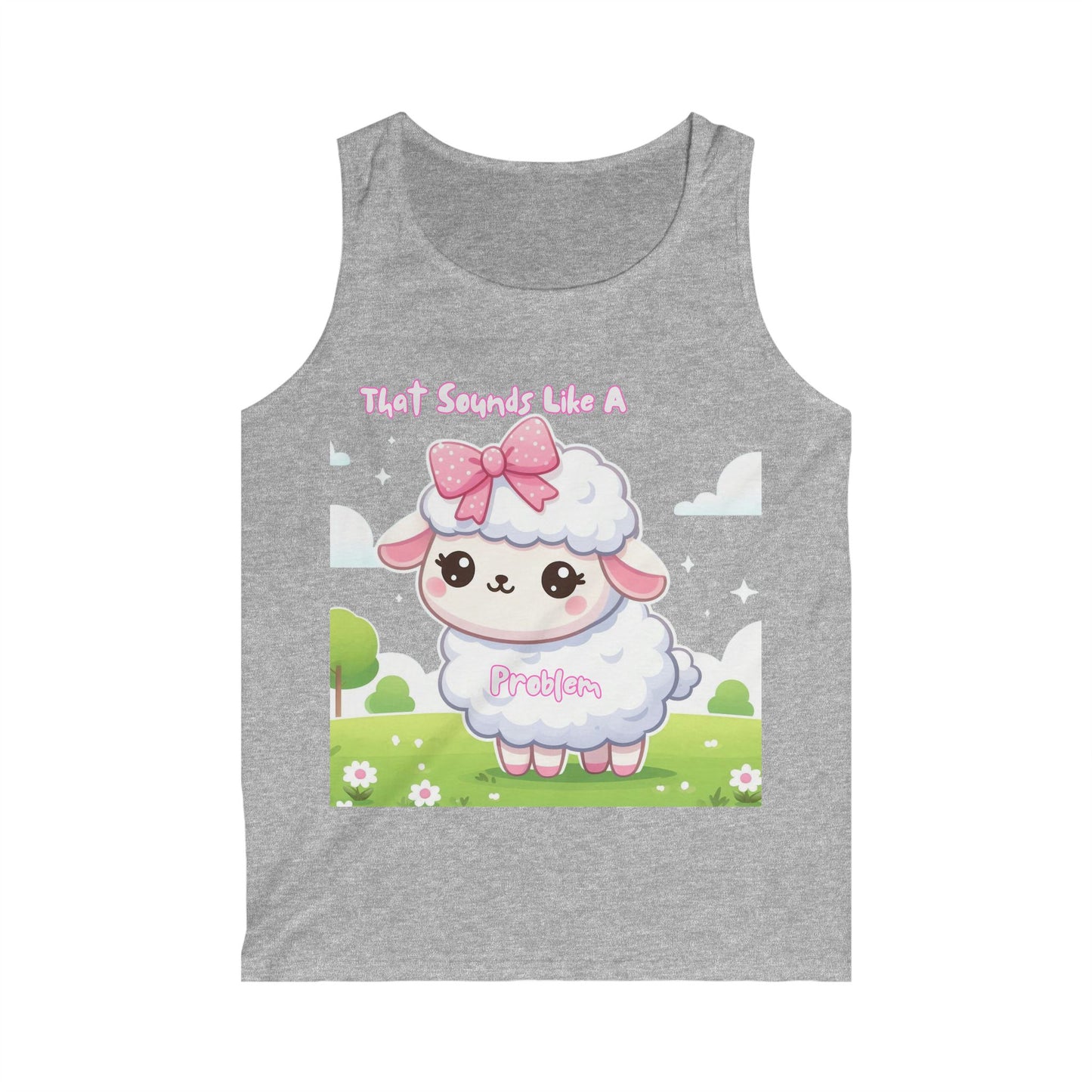 Cute Sheep Graphic Tank Top, Funny Summer Style, Gift for Animal Lovers, Perfect for Beach Days, Festivals, Birthdays