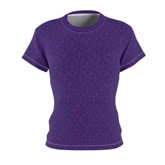 Stylish Womens Floral Tee  Casual Trendy Summer Fashion Gift for Her Short Sleeve Top Alien Flowers Purple