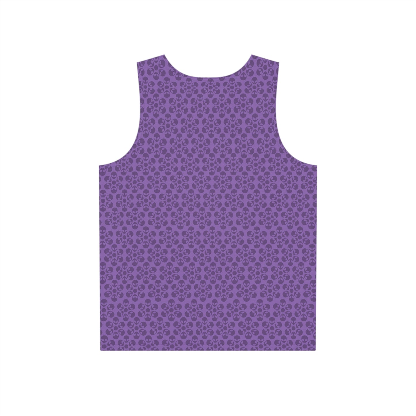 Stylish Mens Tank Top  AOP Leopard Print Summer Wear Fitness Gear Casual Apparel Trendy Vacation Outfit Alien Flowers Light Purple