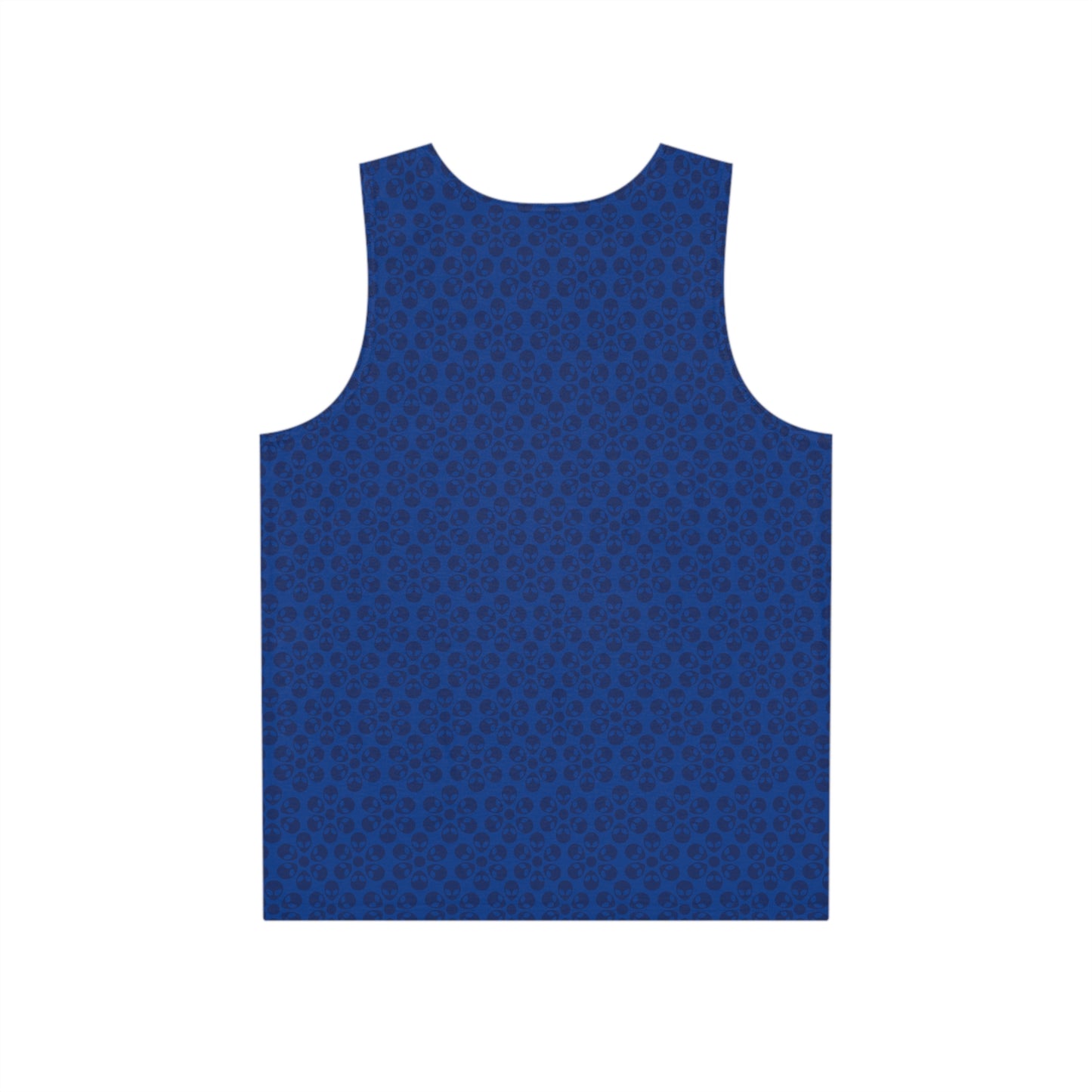 Stylish Mens Tank Top  AOP Leopard Print Summer Wear Fitness Gear Casual Apparel Trendy Vacation Outfit Alien Flowers Dark Blue