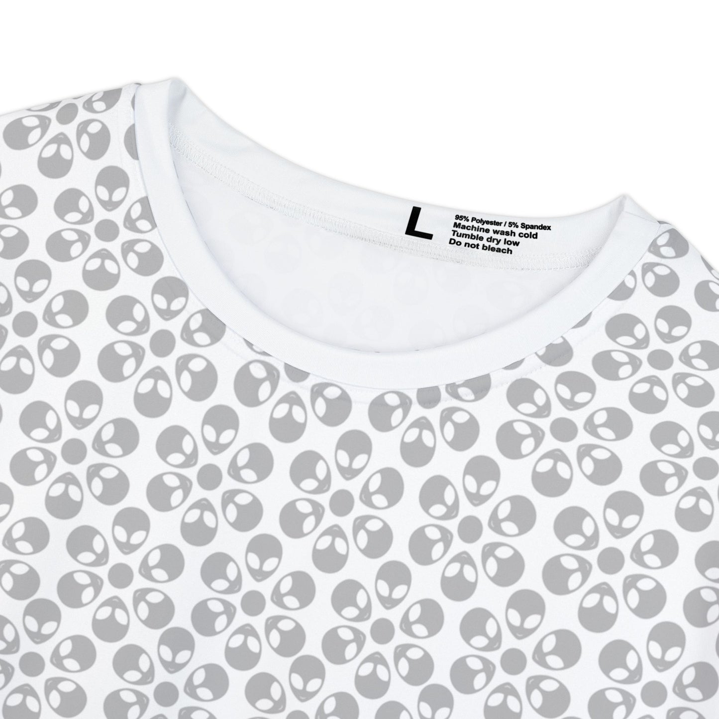 Womens Short Sleeve Shirt Alien Flowers White