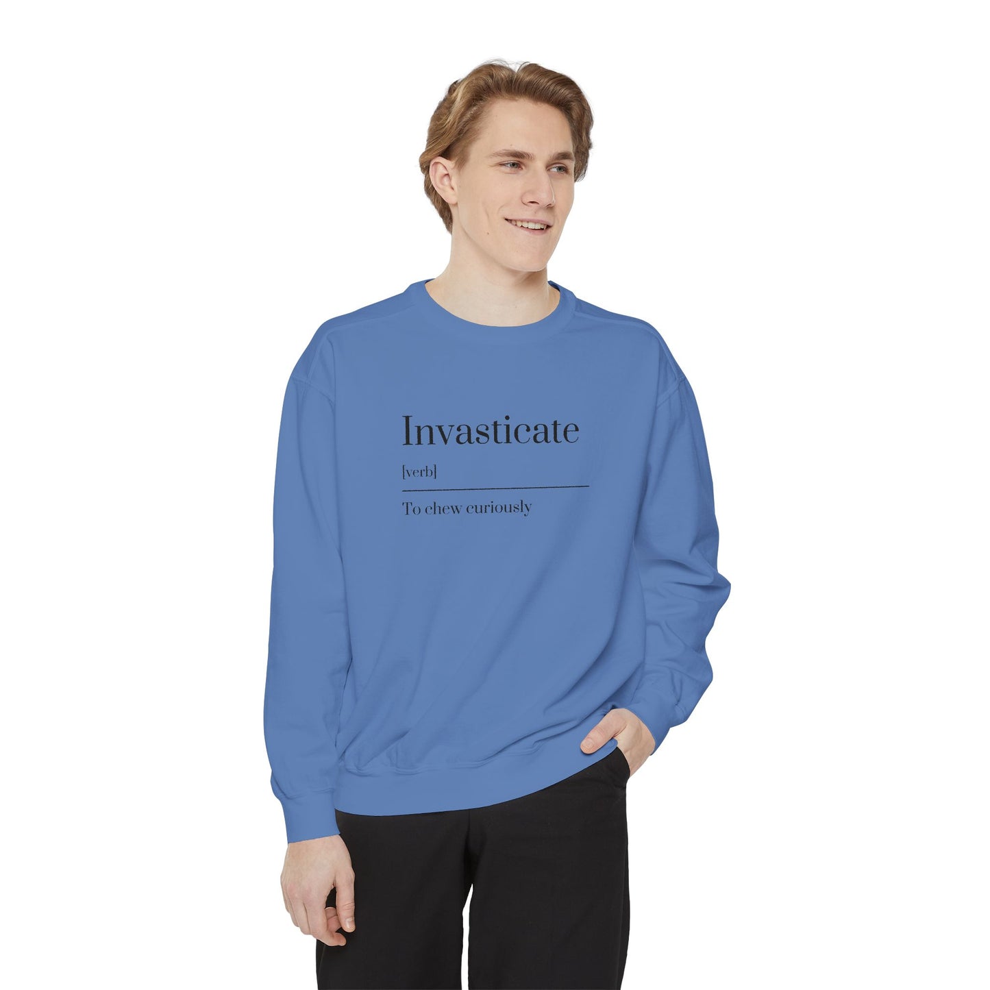 Curious Chewer Sweatshirt, Cozy Casual Wear, Unique Gift Idea, Trendy Fashion Layer, Perfect for Gifting, Fun Vocabulary Apparel