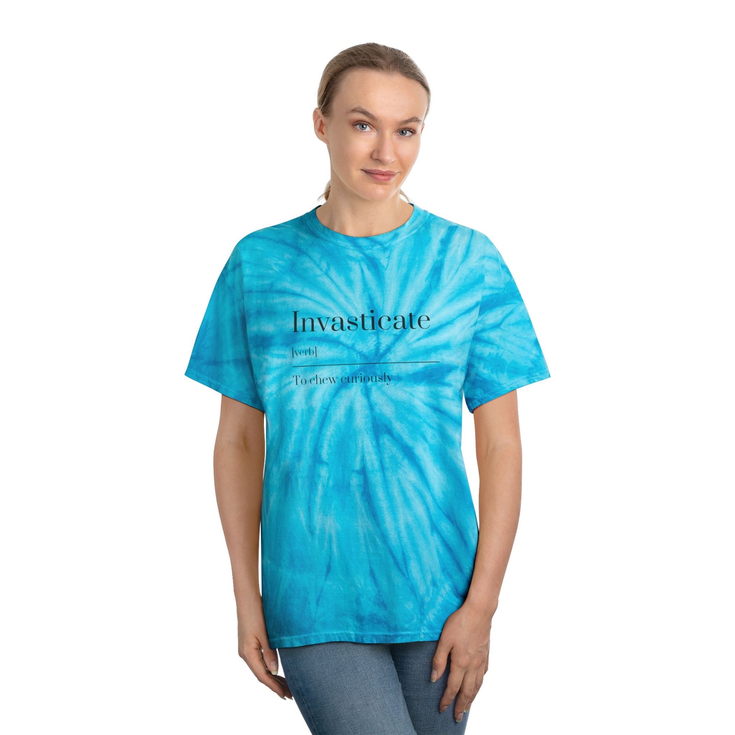 Sunny Tie-Dye Tee, Invasticate, Casual Summer Shirt, Gift for Her, Vibrant Everyday Wear, Boho Style T-Shirt