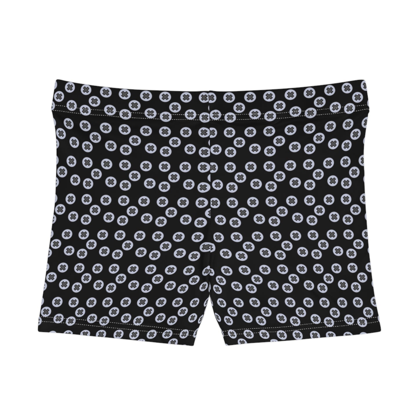 Women's Patterned Shorts - Trendy Summer Style, Sleepwear, Beachwear, Casual Outfits, Gifts for Her, Everyday Comfort - Black