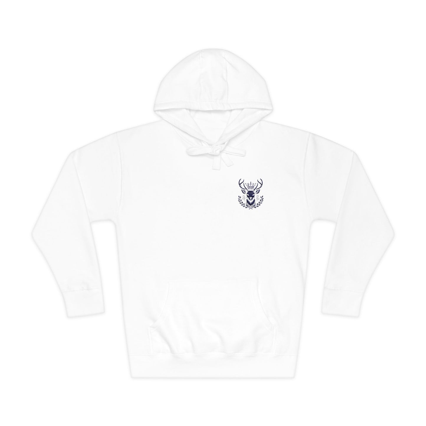 Cozy Unisex Fleece Hoodie with Deer Emblem - Oh Deer Lord