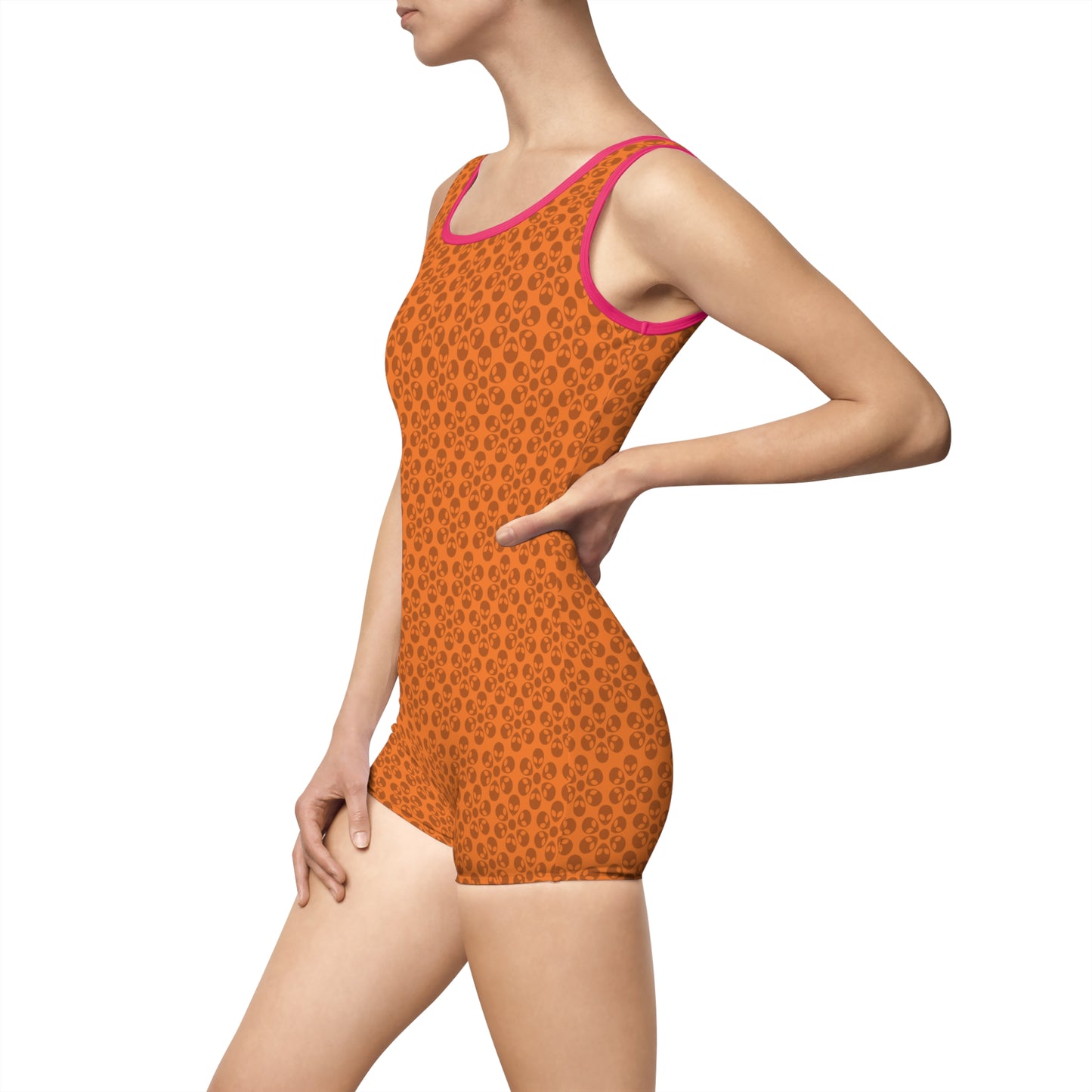 Womens Vintage Swimsuit  Alien Flowers Crusta