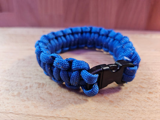 Handmade 550 Paracord Bracelet - Micro Buckle - Mottled Blue