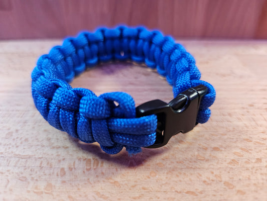 Handmade 550 Paracord Bracelet - Micro Buckle - Blue