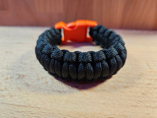 Handmade 550 Paracord Bracelet - Mini Buckle - Black