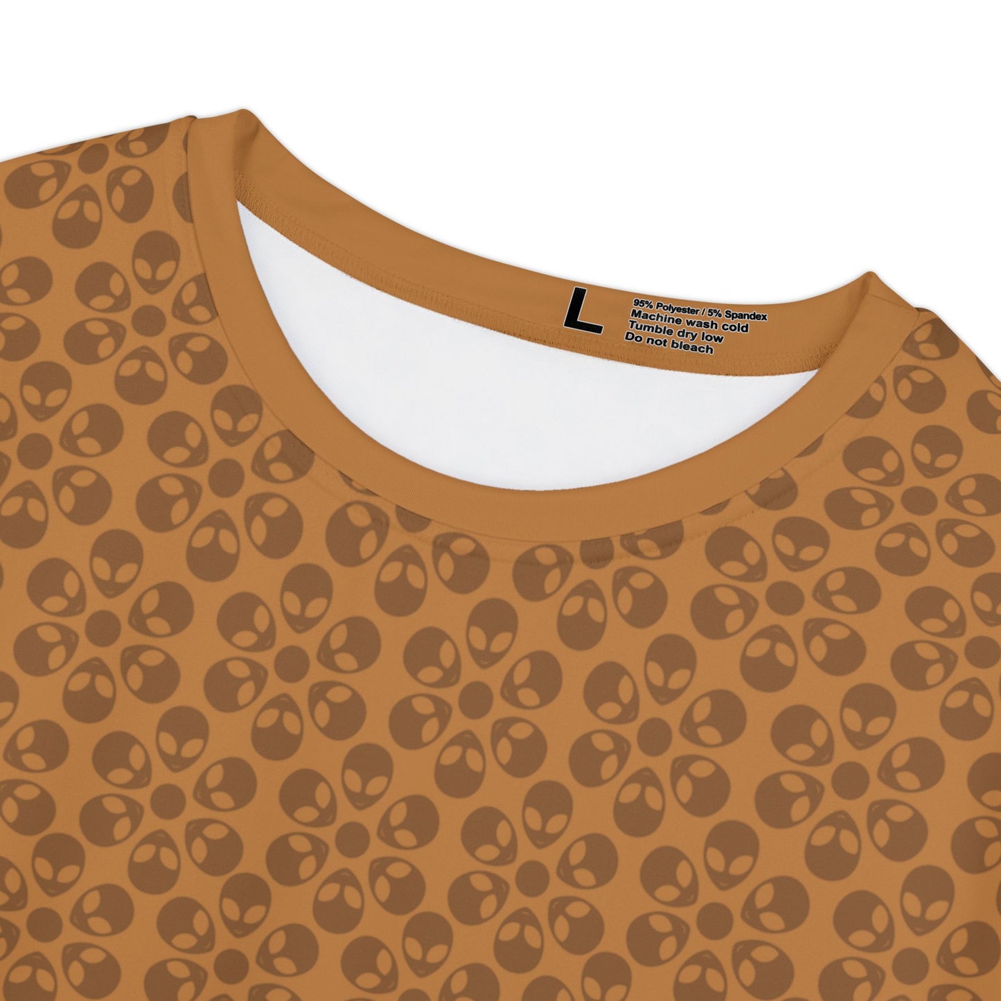 Womens Short Sleeve Shirt Alien Flowers Light Brown