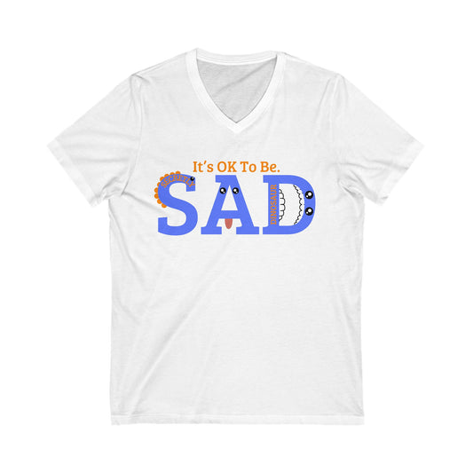 SAD Unisex Jersey Short Sleeve V-Neck Tee