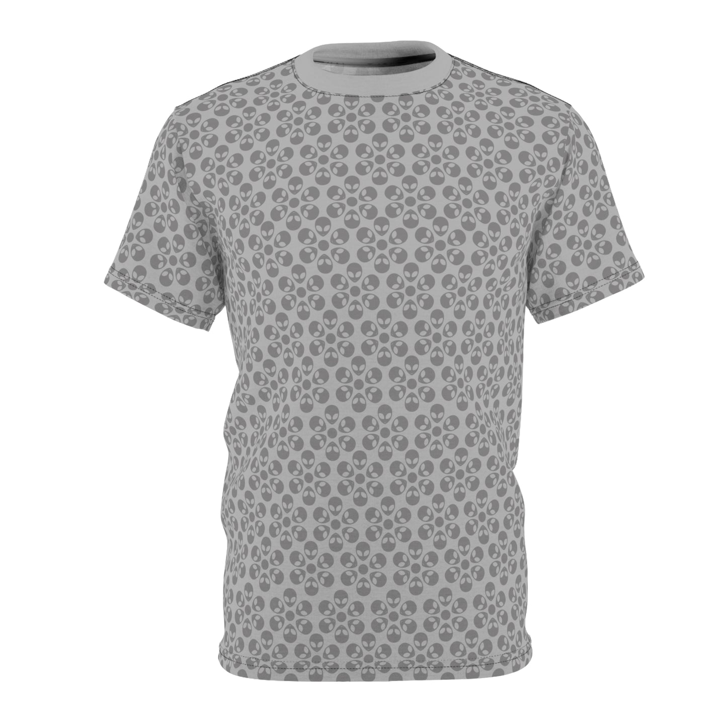 Stylish Floral Print Tee Casual Unisex TShirt Gift for Her/Him Summer Fashion Birthday Gift Everyday Wear Trendy Apparel Alien Flowers Light Grey