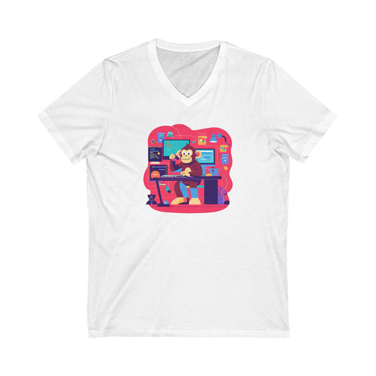 Unisex Jersey Short Sleeve V-Neck Tee