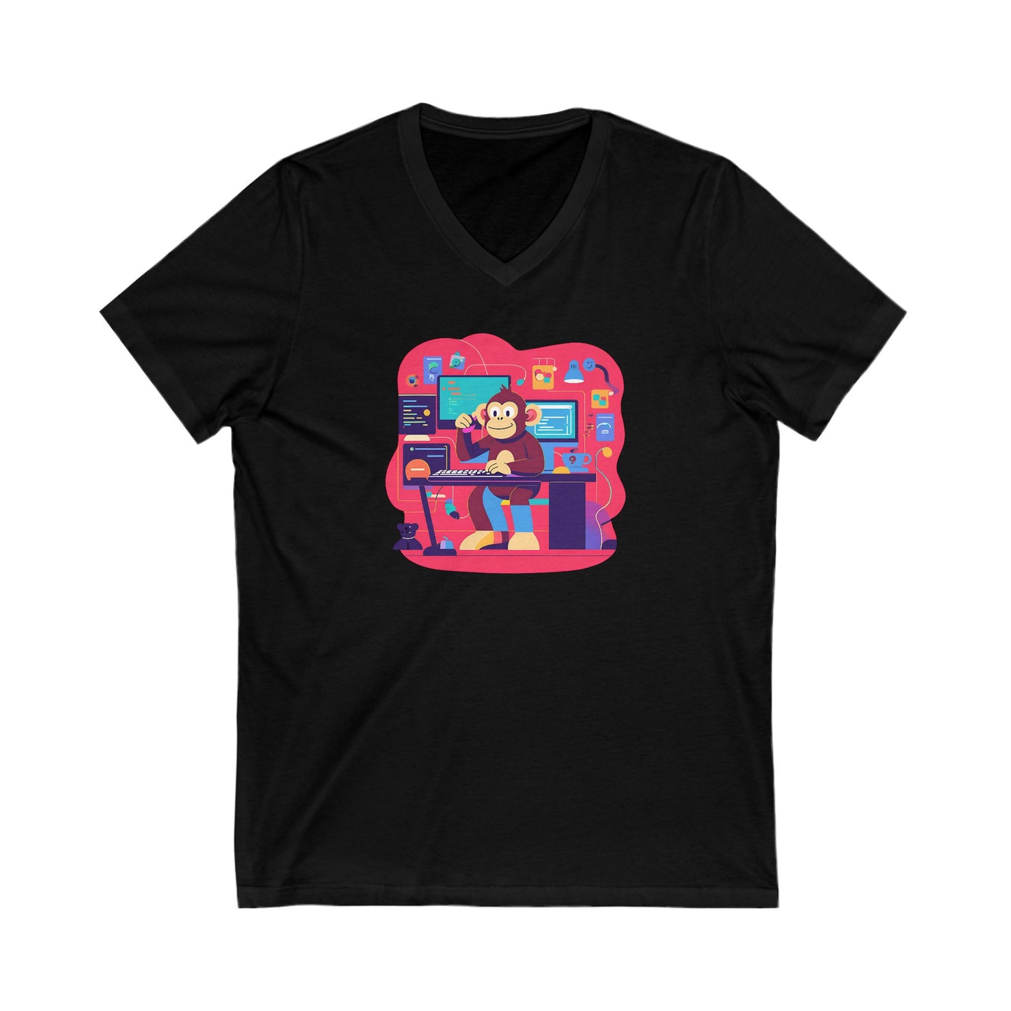 Unisex Jersey Short Sleeve V-Neck Tee