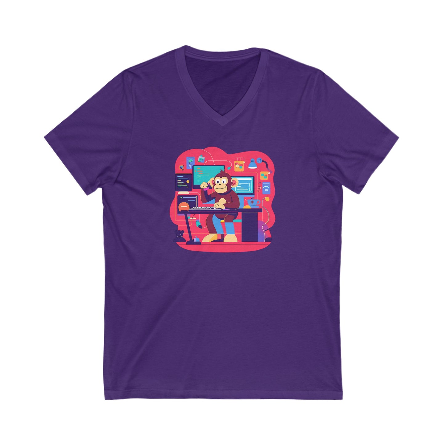 Unisex Jersey Short Sleeve V-Neck Tee