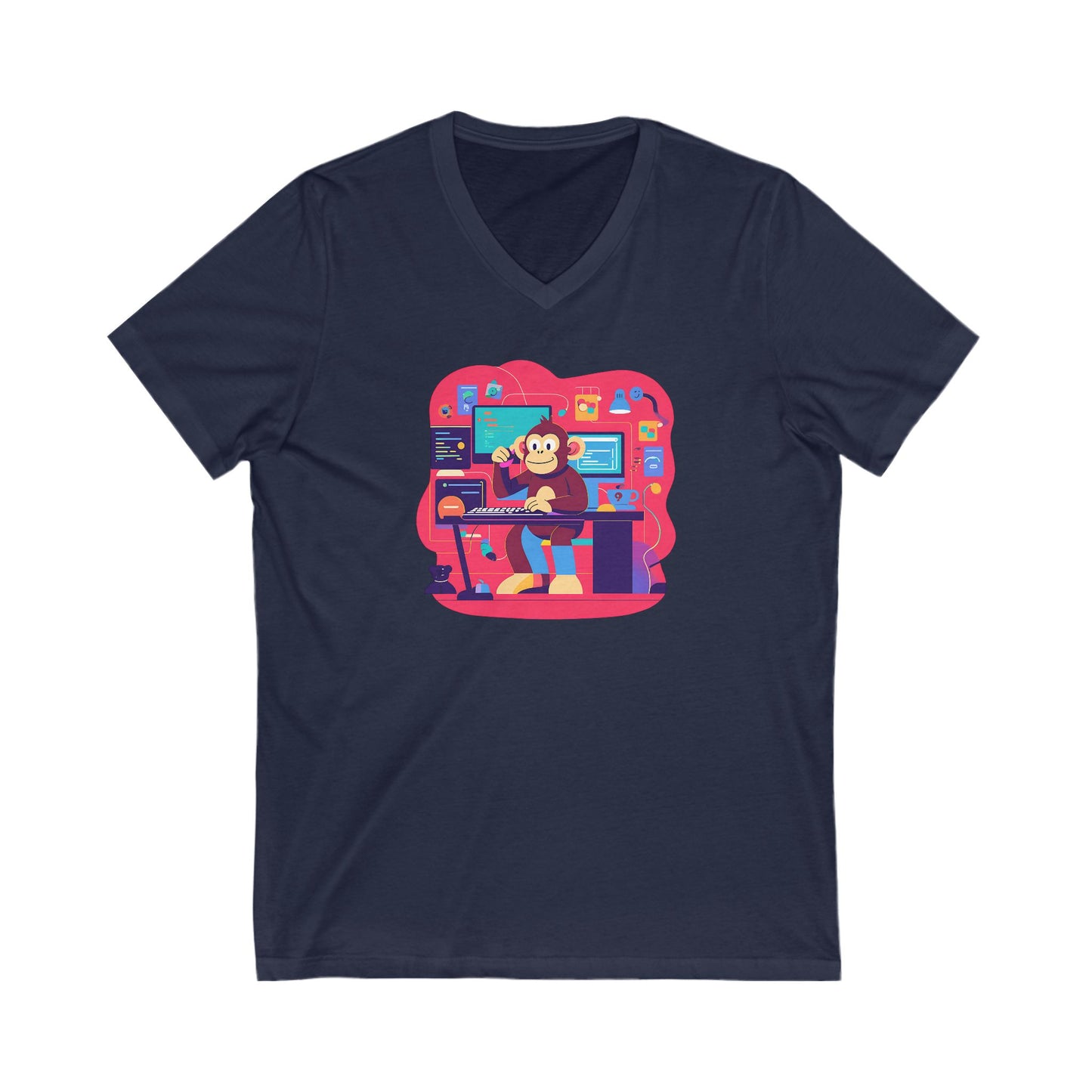 Unisex Jersey Short Sleeve V-Neck Tee