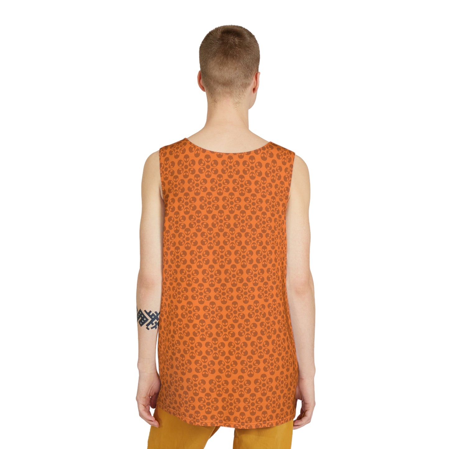 Stylish Mens Tank Top  AOP Leopard Print Summer Wear Fitness Gear Casual Apparel Trendy Vacation Outfit Alien Flowers Crusta
