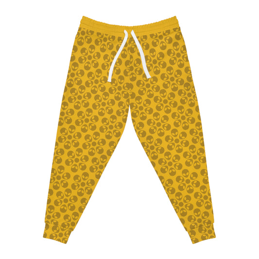 Stylish Floral Athletic Joggers Trendy Joggers Comfortable Workout Pants Casual Loungewear Gifts for Fitness Lovers Alien Flowers Yellow