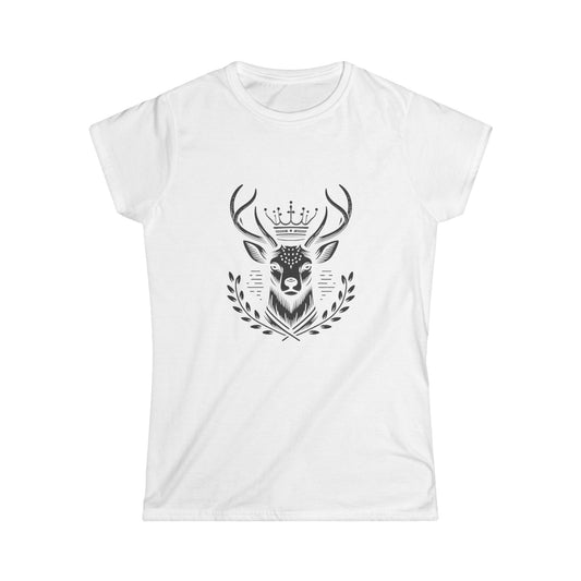 Bohemian Antler Women's Softstyle Tee - Nature-Inspired Graphic Shirt - Oh Deer Lord