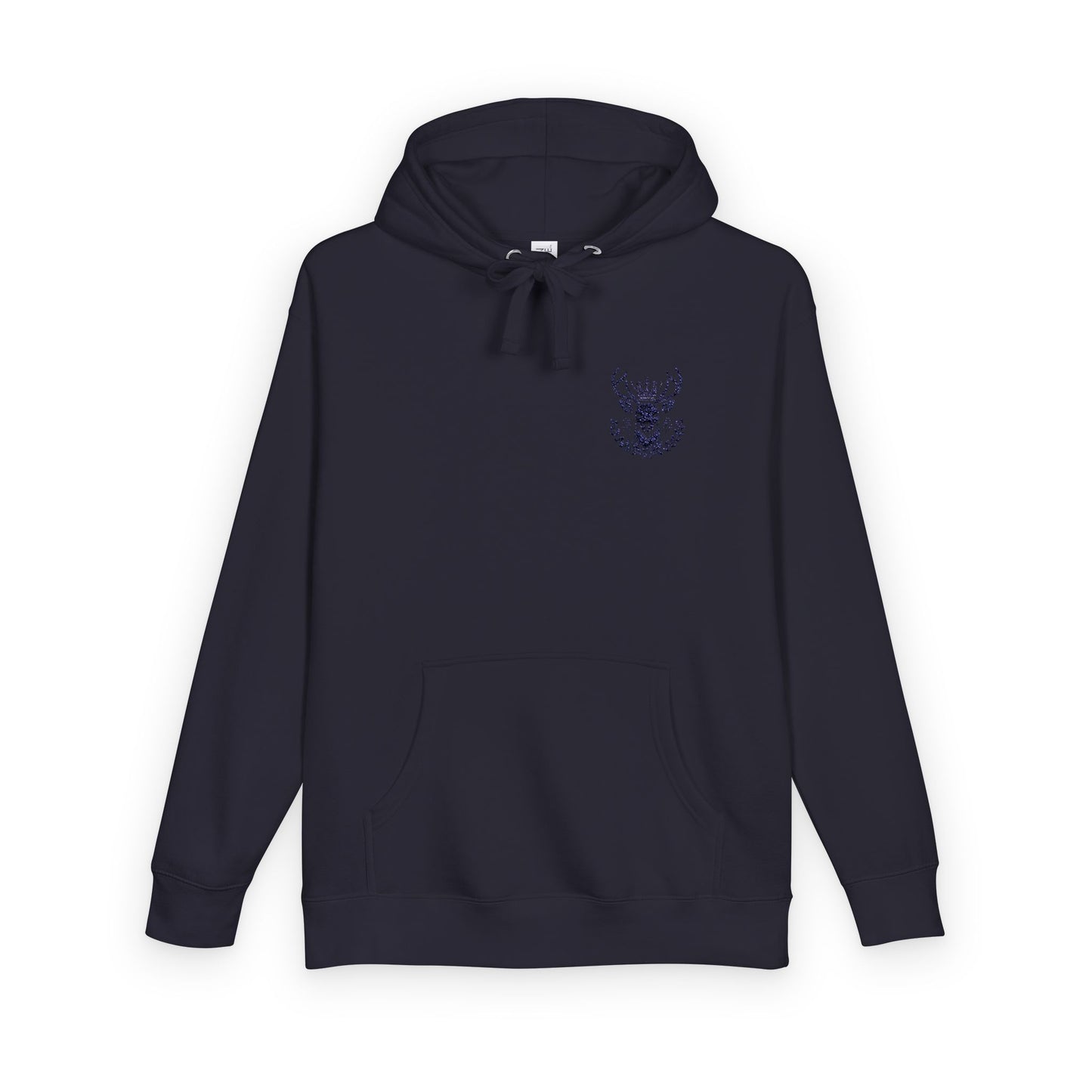 Cozy Unisex Fleece Hoodie with Deer Emblem - Oh Deer Lord