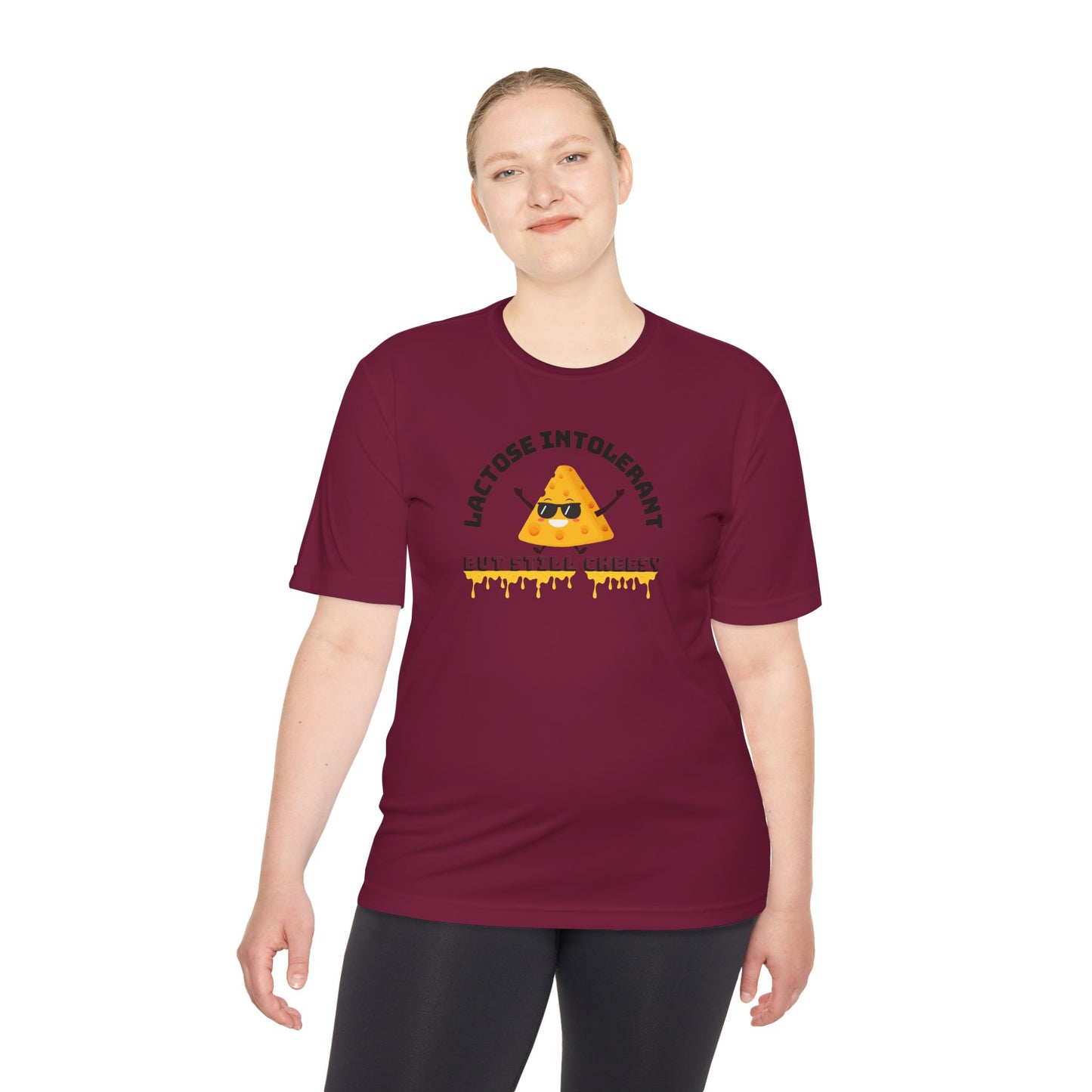 Lactose Intolerant But Still Cheesy Tee - Fun Unisex Moisture Wicking T-Shirt for Foodies, Great for Birthdays, Gifting, and Casual [...]
