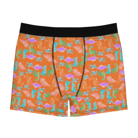 Playful Dino Print Mens Boxer Briefs Fun Underwear Colorful AOP Briefs Gift for Him Beach Vibe Loungewear Rainbow Dinos Crusta